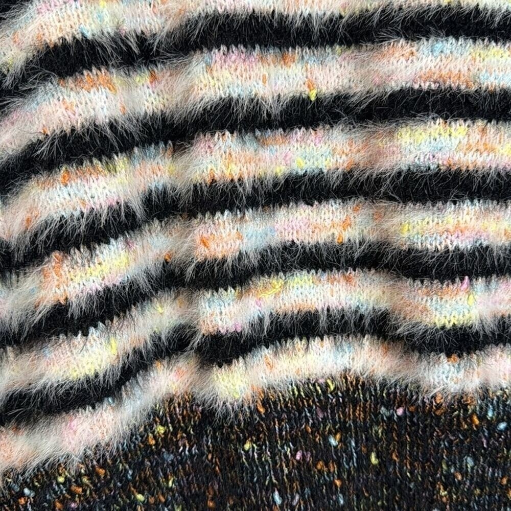 Society 22‎ Black Striped Crewneck Sweater Womens XL Multicolored - Picture 10 of 10